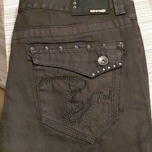 DINAMIT Italian Denim Men's Black Embellished Jeans 38 X 32